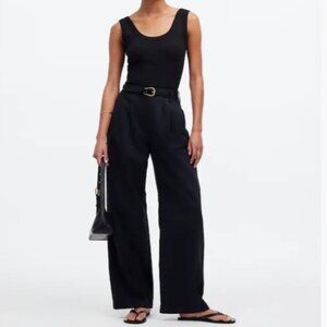 Madewell The Harlow Wide-Leg Pant in True Black